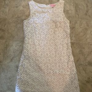 White lace shift dress